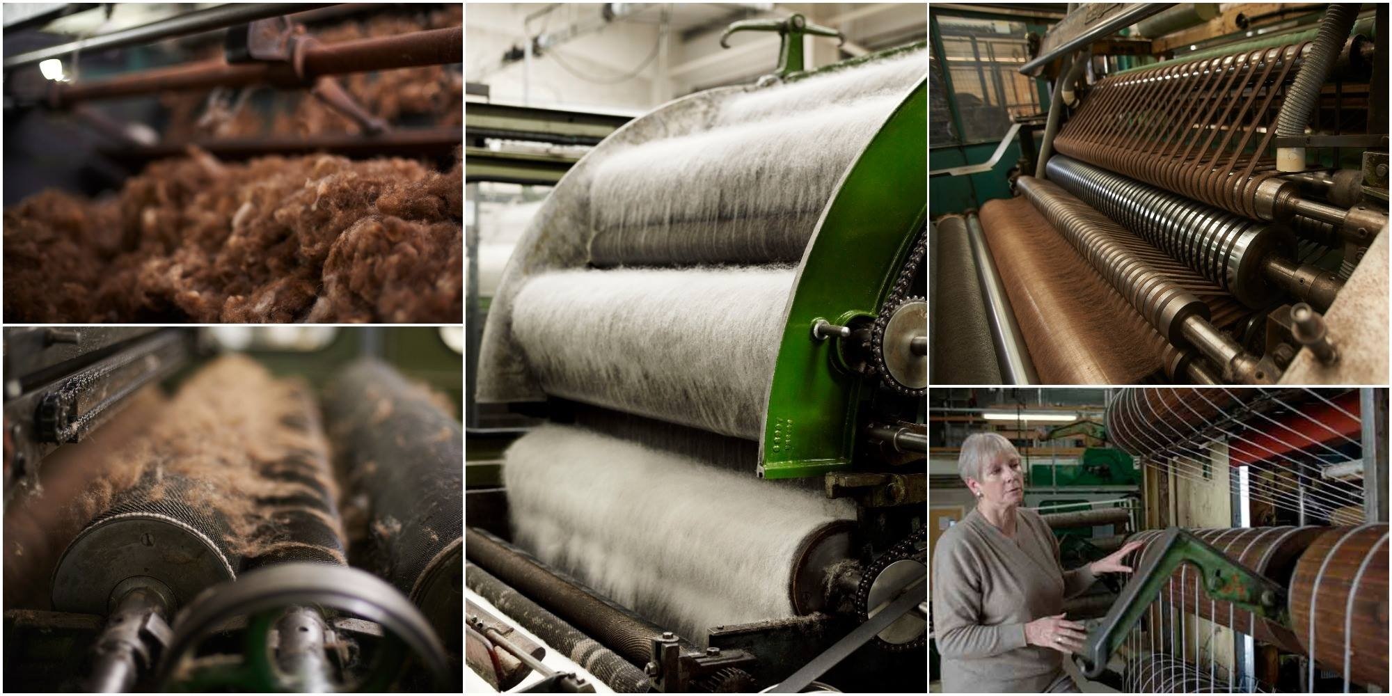 Étapes de traitement des fils «woollen» (laine cardée)