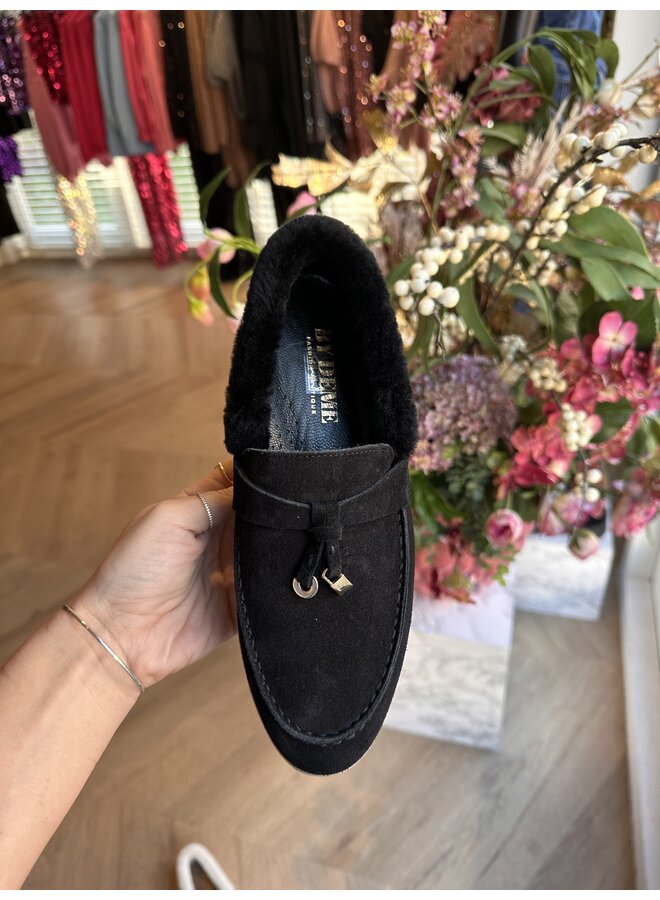 BY DEME LOAFER FUR ZWART