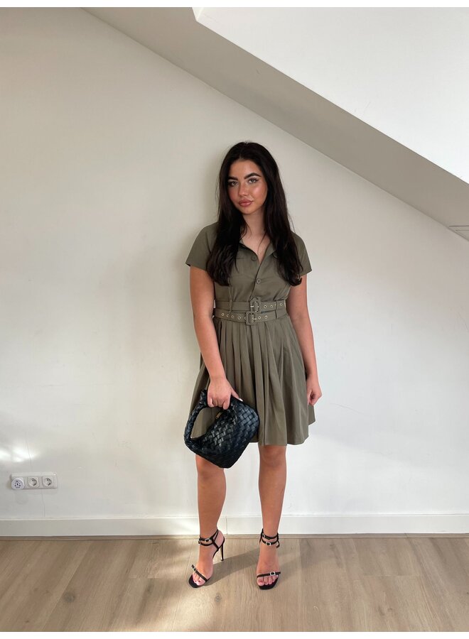 ARMY GREEN BLOUSE DRESS