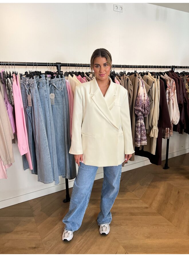 OVERSIZED SCHUINE BLAZER THICK QUALITY CRÈME
