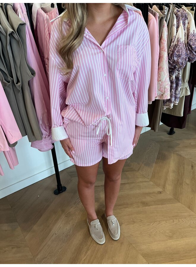 STRIPED CASUAL DAY SET ROZE