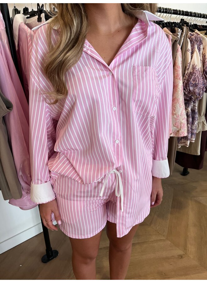 STRIPED CASUAL DAY SET ROZE