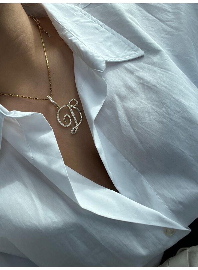 INITIAL SPARKLE NECKLACE GOLD