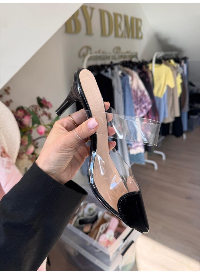 HEART POINT HEEL BLACK