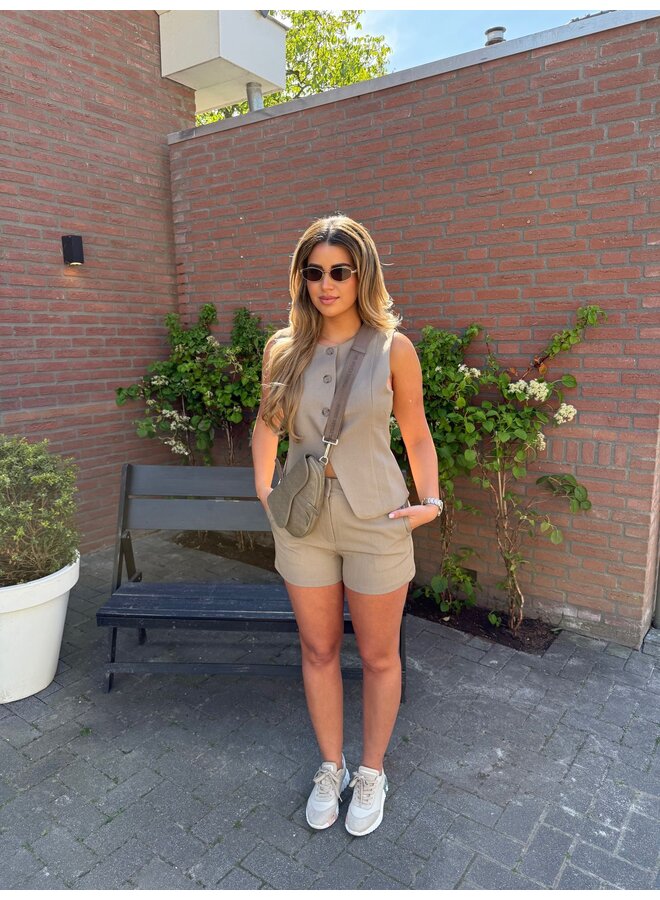 ''MIA'' GILET TAUPHE