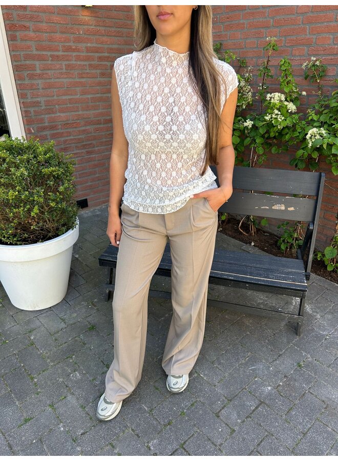 LACE HIGH NECK WHITE