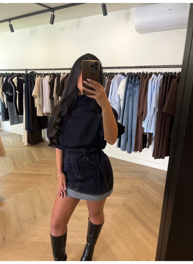 DARK DENIM STRETCH ROK