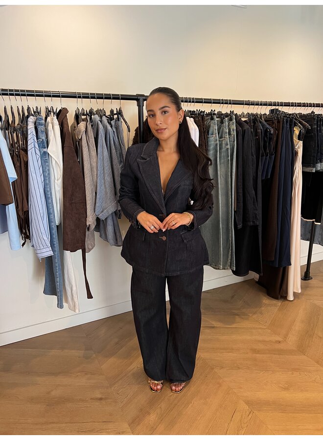 DARK DENIM GETAILLEERD BLAZER