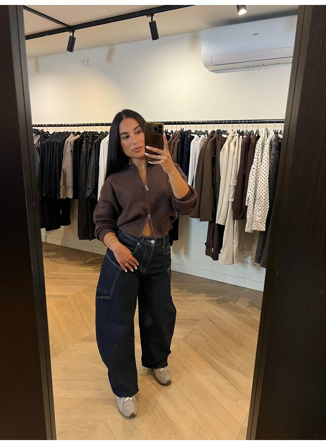 ZIP UP OR DOWN KNIT CHOCO