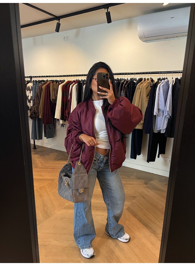 BOMBERJACK RUFFLE BORDEAUX