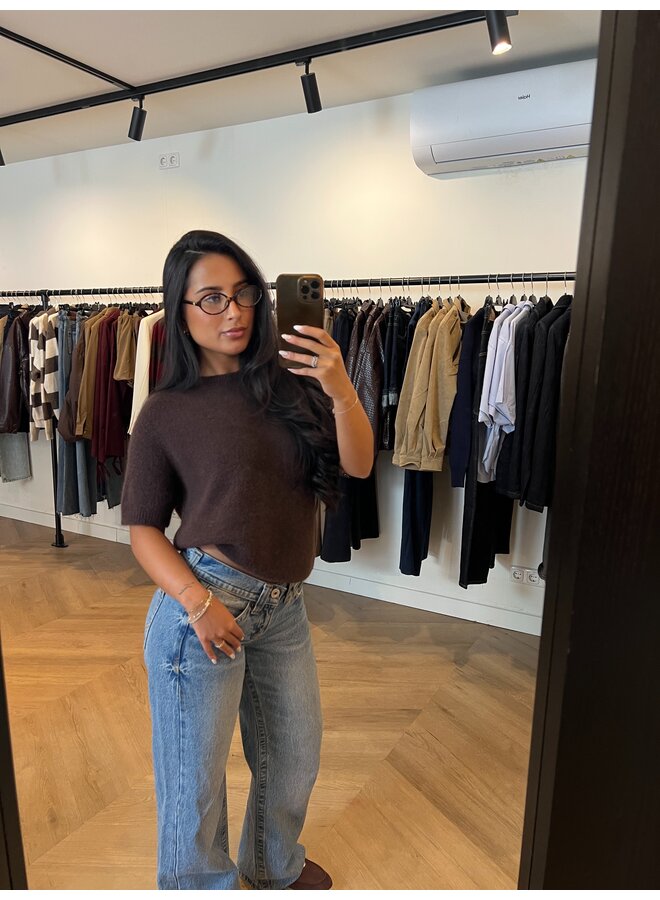 BASIC ALPACA KNIT CHOCO