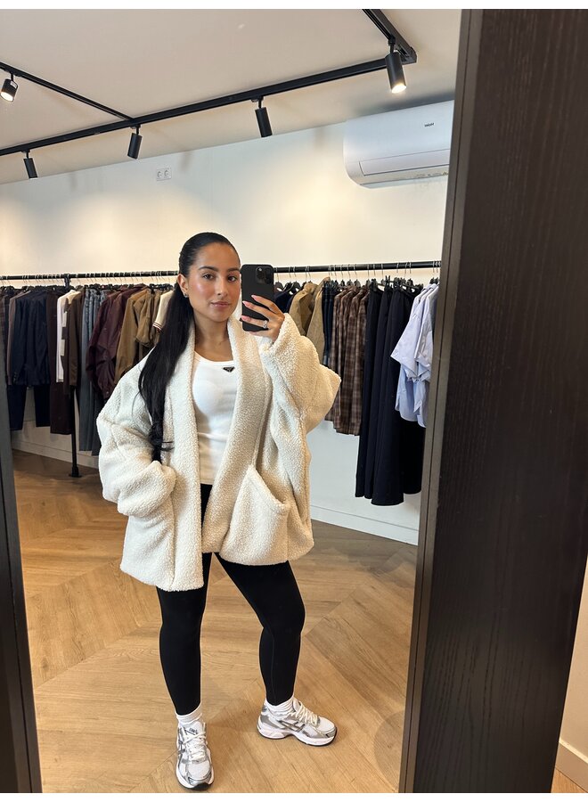 TEDDY OVERSIZED JACKET BEIGE