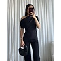 ASSYMETRIC DRAPED TOP BLACK