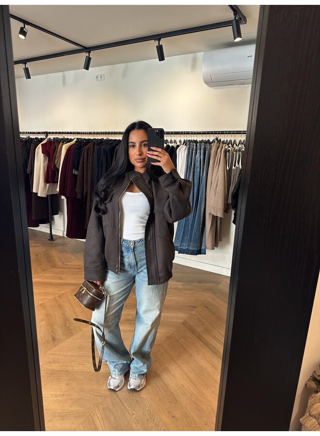 SUEDINE ZAYA BOMBERJAS GREY