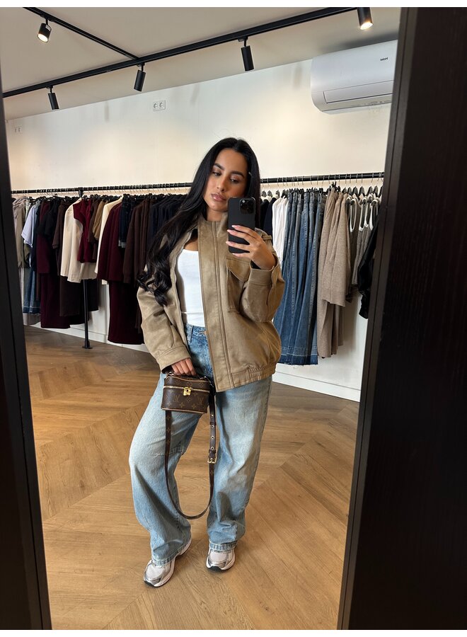 SUEDINE ZAYA BOMBERJAS BEIGE