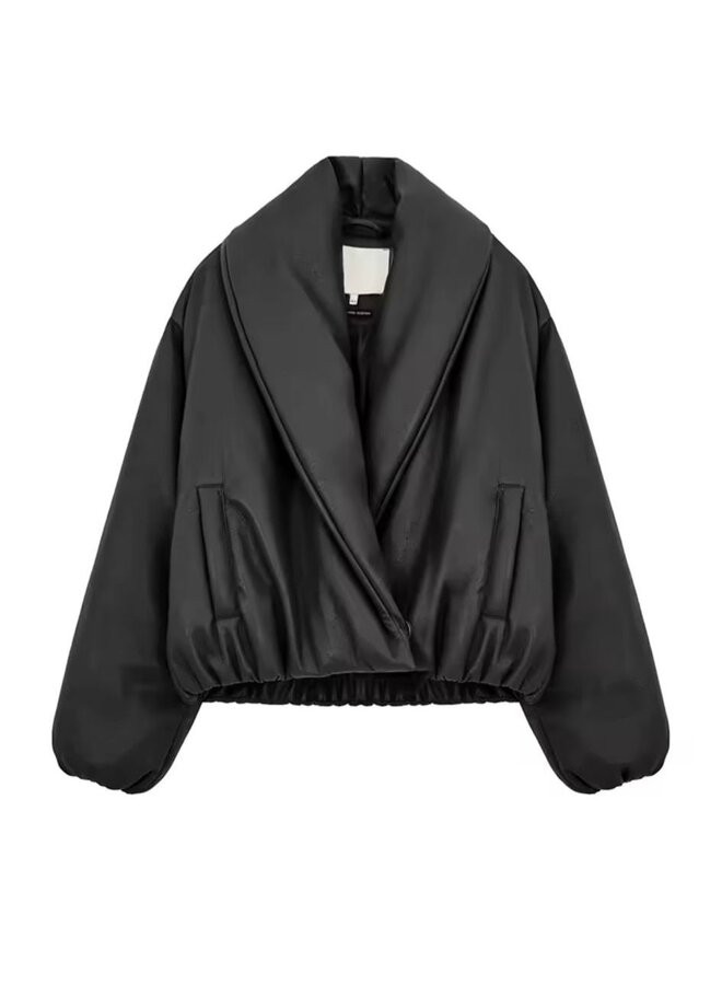 PUFFY BOARD LEATHER JACKET