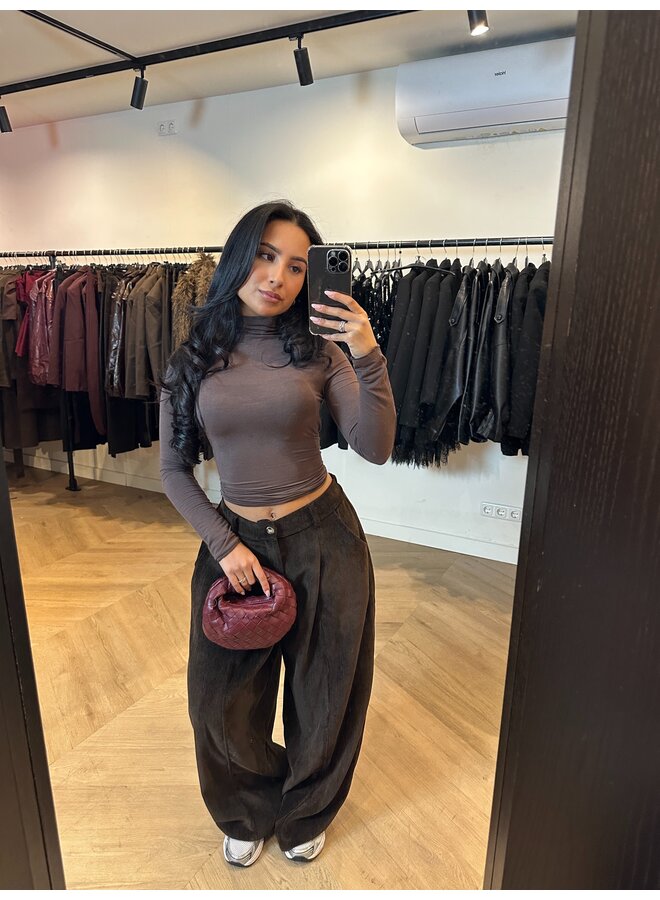 CURDUROY PANTS BROWN BAGGY