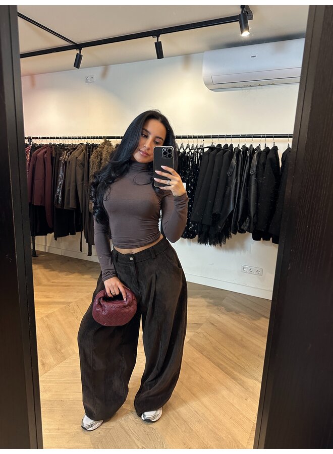 CURDUROY PANTS BROWN BAGGY