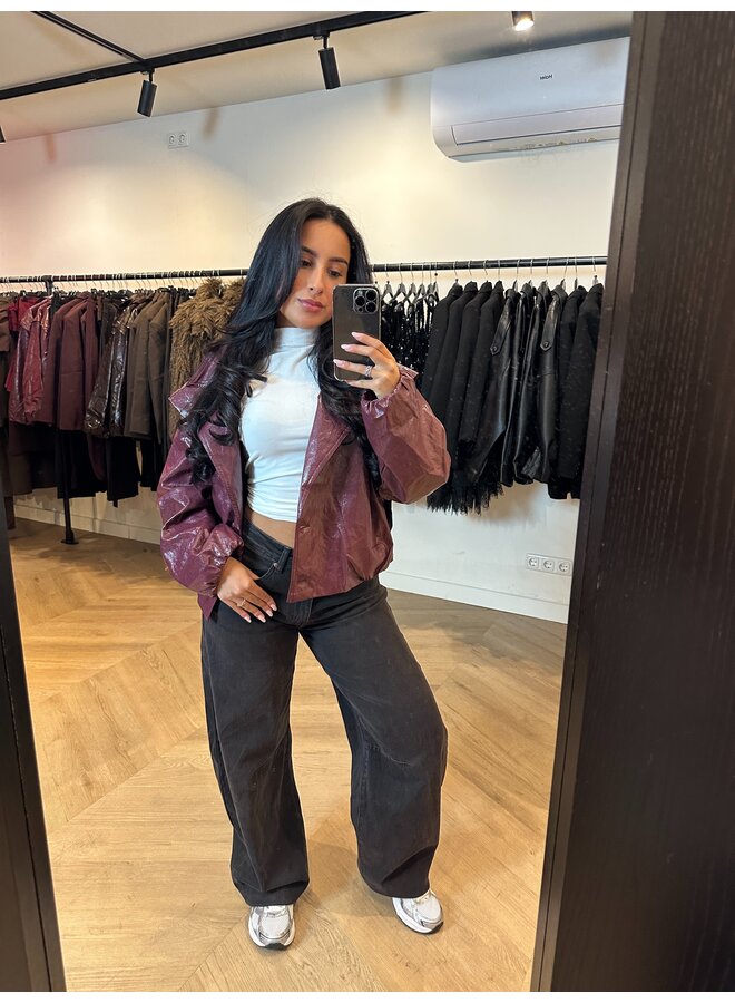 CELESTE LEATHER JACKET BURGUNDY