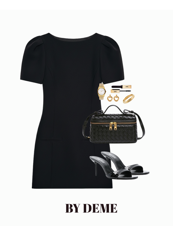 POFFY MINI BLACK DRESS
