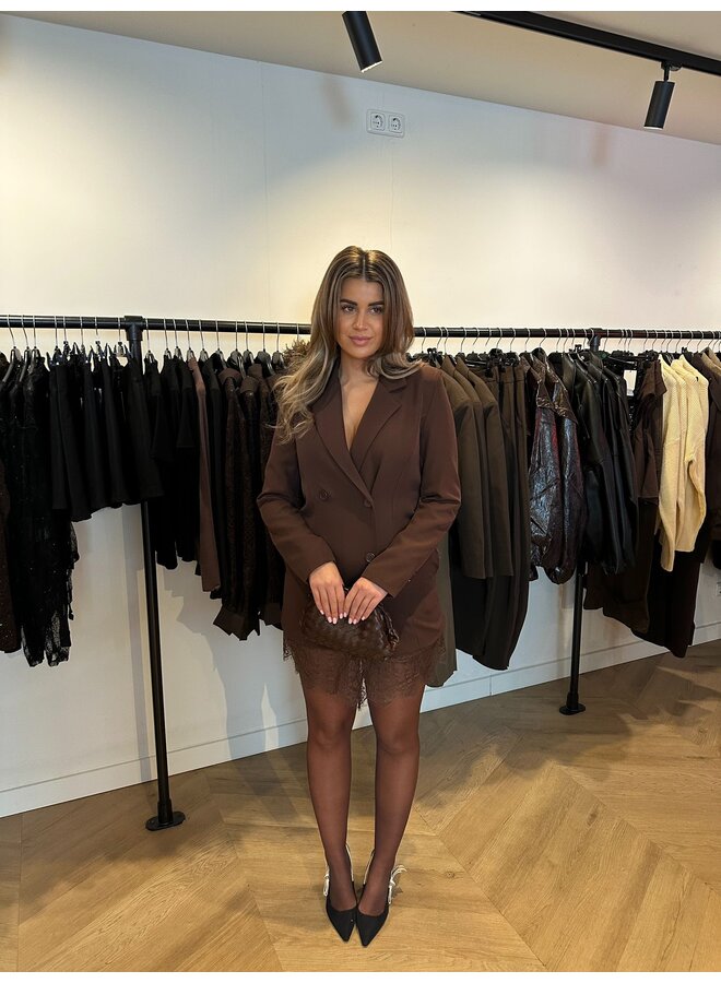 LACEY BLAZER DRESS BROWN