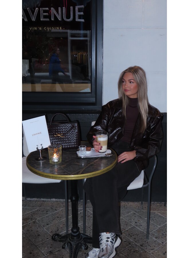 CELESTE LEATHER JACKET BROWN