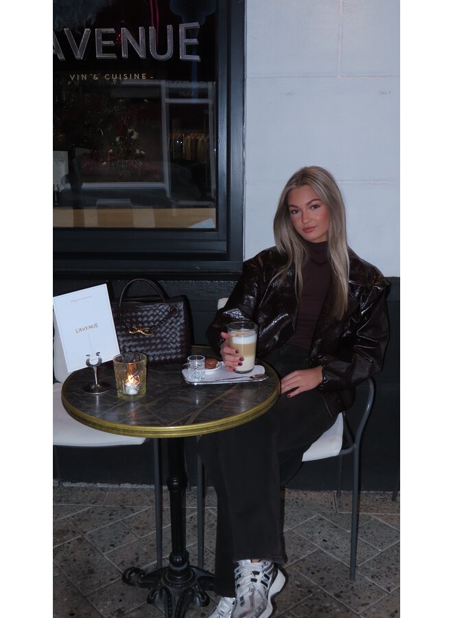 CELESTE LEATHER JACKET BROWN