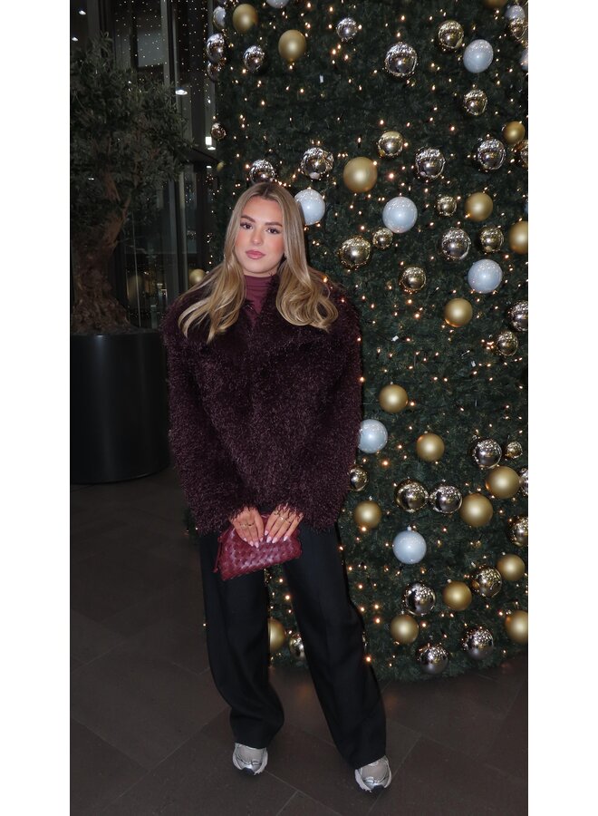 FLUFFY ANNA JACKET BORDEAUX