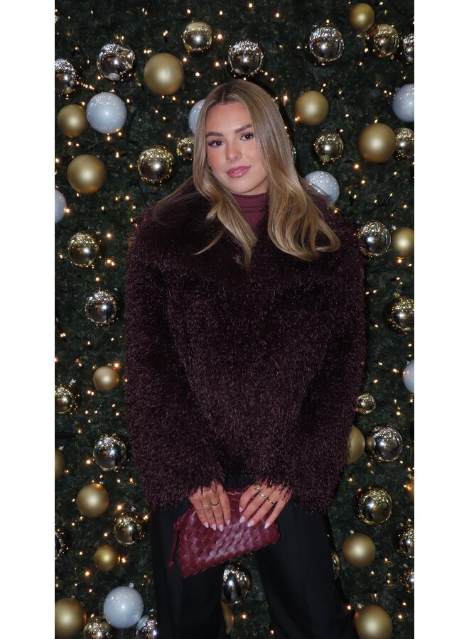 FLUFFY ANNA JACKET BORDEAUX