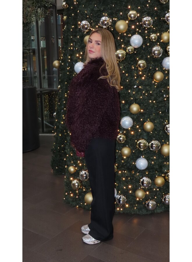 FLUFFY ANNA JACKET BORDEAUX