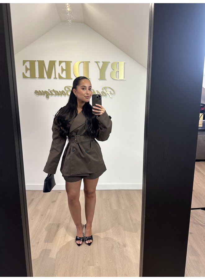 CHOCO OVERSIZED TRENCHCOAT (Deel van set)