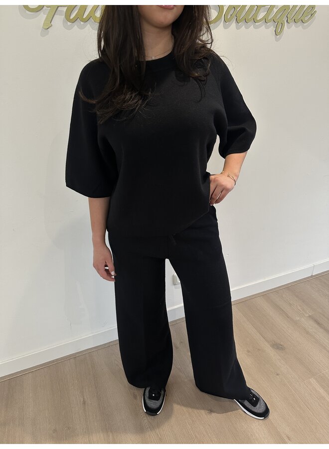 OVERSIZED ROUND NECK JOGGINGSUIT BLACK