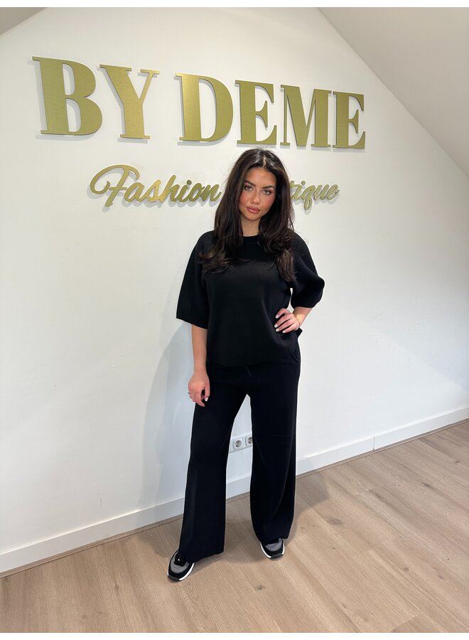 OVERSIZED ROUND NECK JOGGINGSUIT BLACK