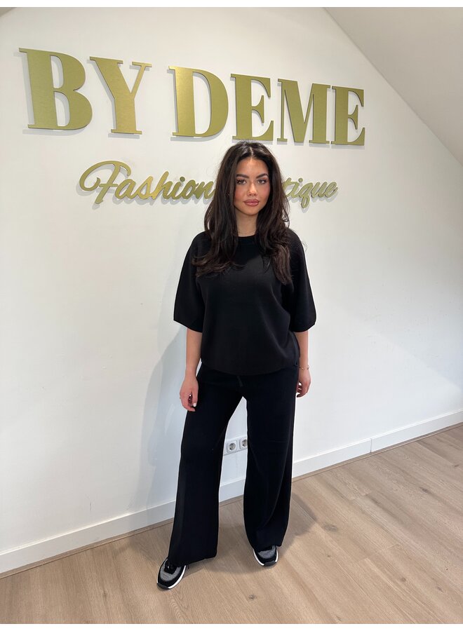 OVERSIZED ROUND NECK JOGGINGSUIT BLACK