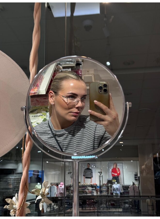 SLIM METAL FRAME SILVER GLASSES