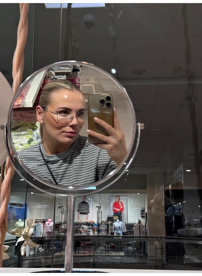 SLIM METAL FRAME SILVER GLASSES