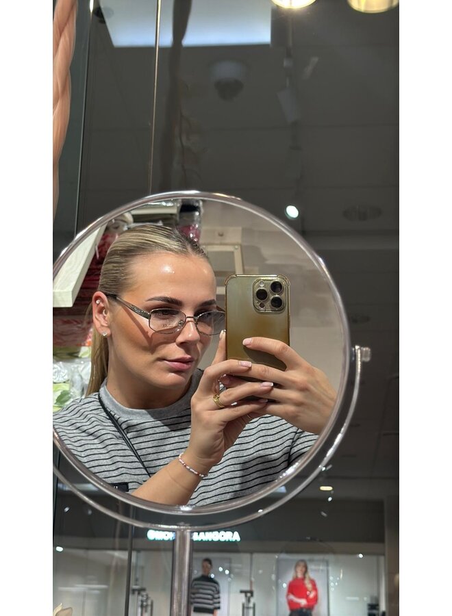 MINIMAL OPTICAL FRAME SILVER GLASSES