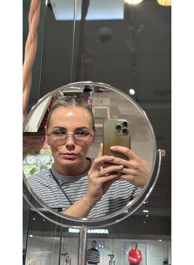 MINIMAL OPTICAL FRAME SILVER GLASSES