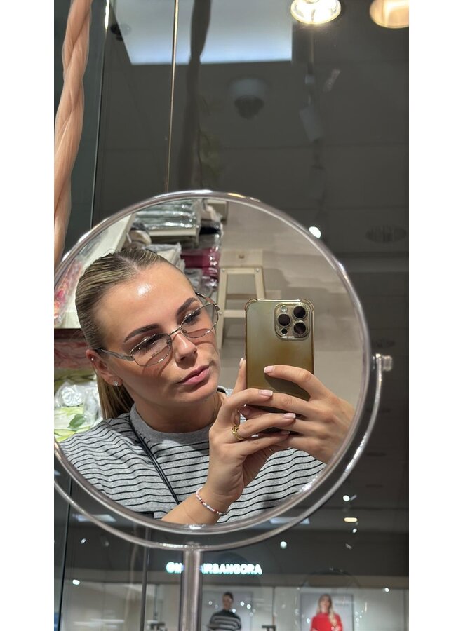 MINIMAL OPTICAL FRAME SILVER GLASSES