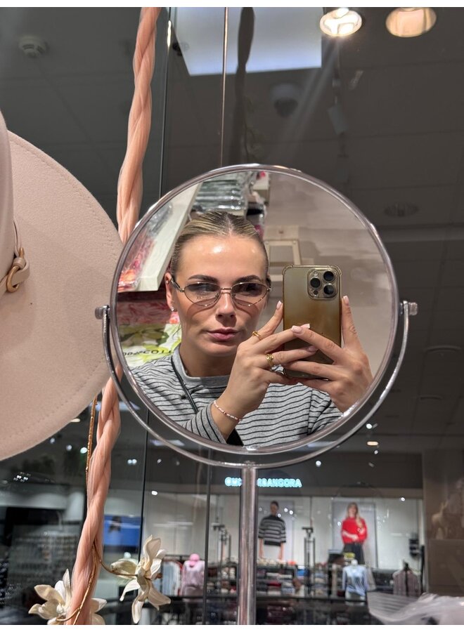 MODERN OVAL FRAME SILVER GLASSES