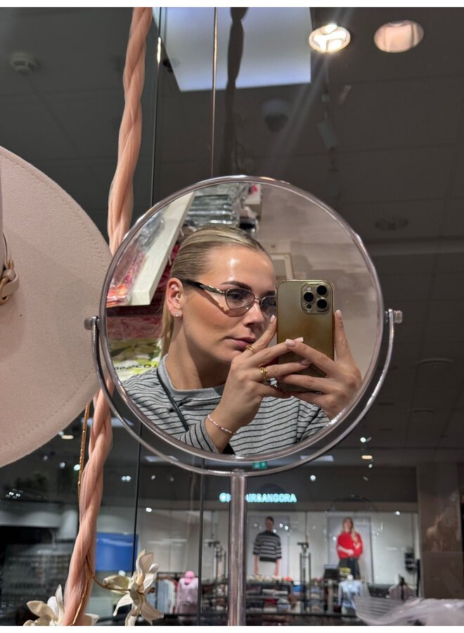 MODERN OVAL FRAME SILVER GLASSES