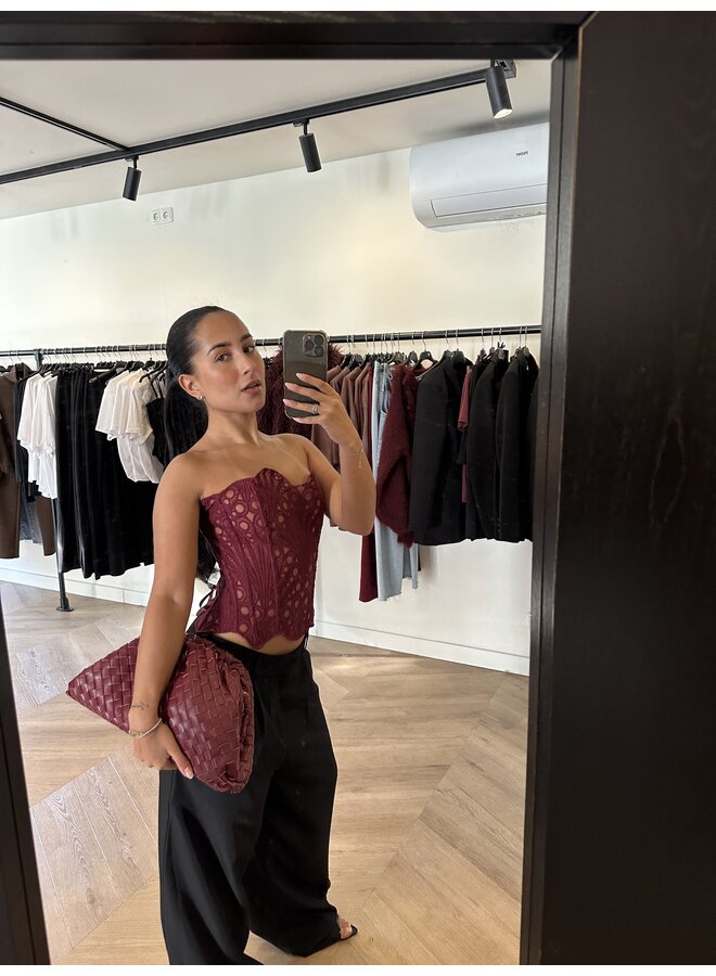 CORSET BORDEAUX LACE
