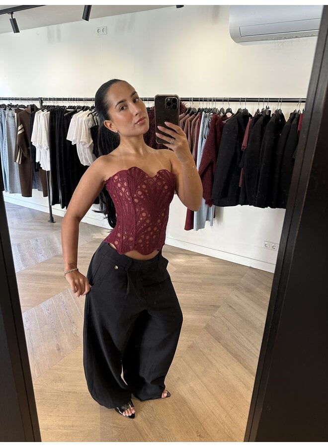 CORSET BORDEAUX LACE
