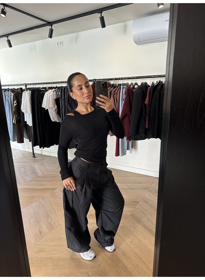 2 WAYS TOP SEE TROUGH BLACK