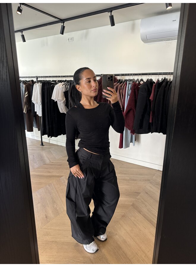 2 WAYS TOP SEE TROUGH BLACK