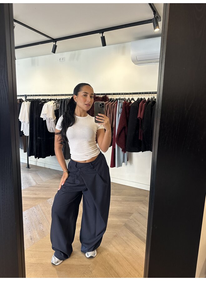 OVERSLAG PANTALON NAVY (PETITE LENGTH)