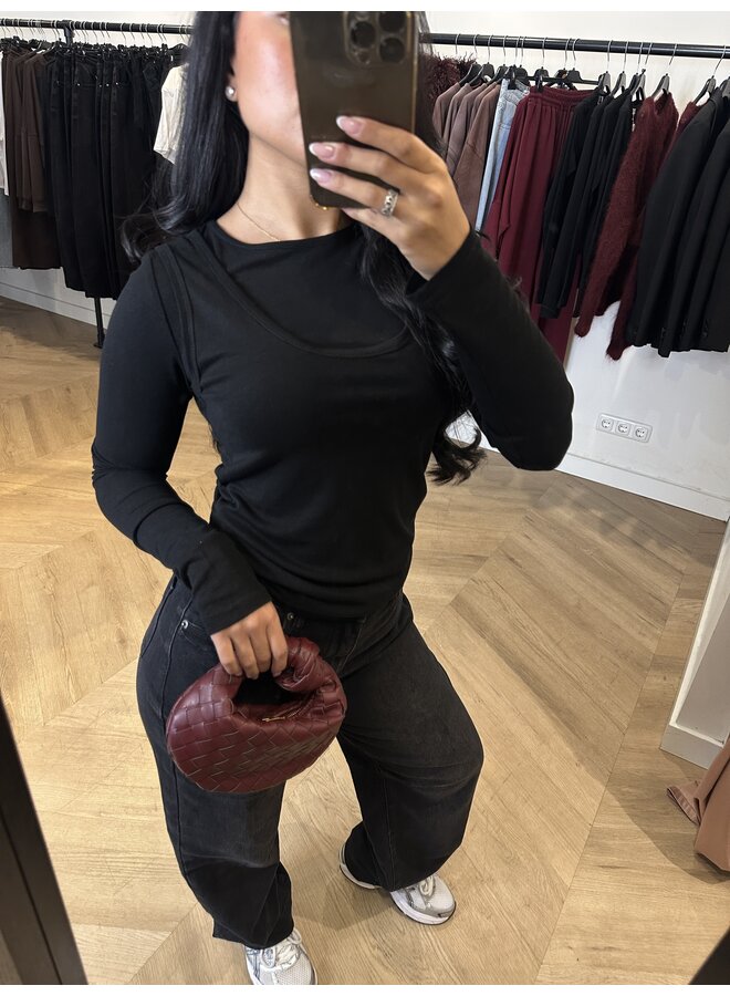 2 WAYS TOP SEE TROUGH BLACK