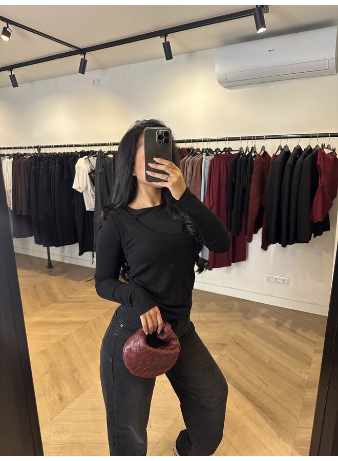 2 WAYS TOP SEE TROUGH BLACK