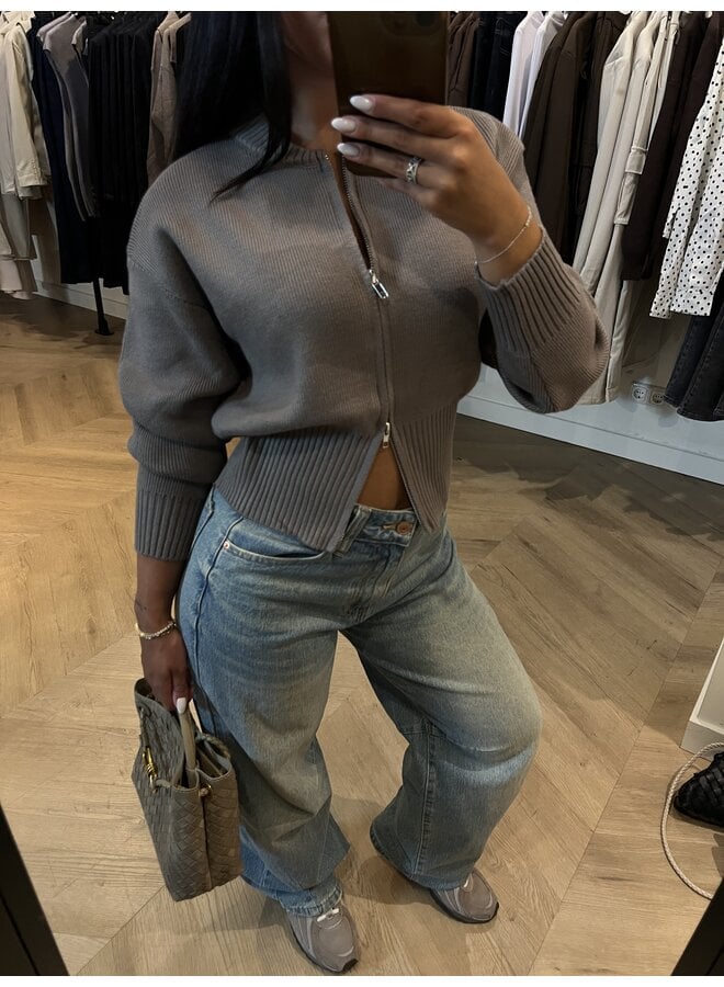 ZIP UP OR DOWN KNIT TAUPHE