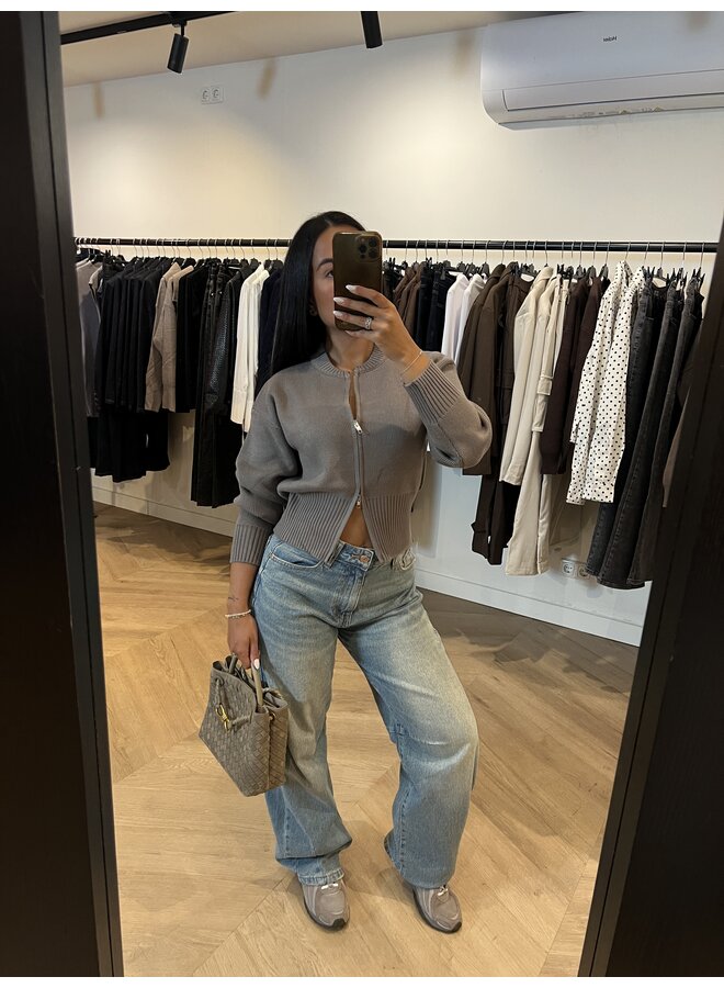 ZIP UP OR DOWN KNIT TAUPHE